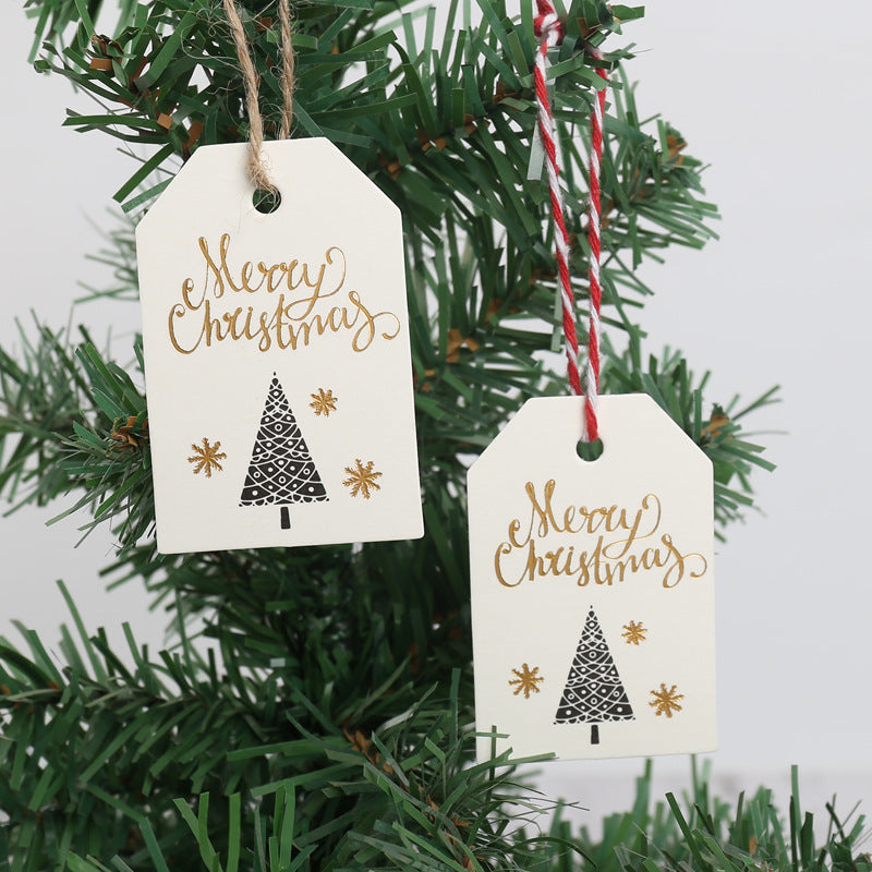 MajorCrafts 50pcs 6.8x4.5cm Cream and Gold 'Merry Christmas' Gift Tags