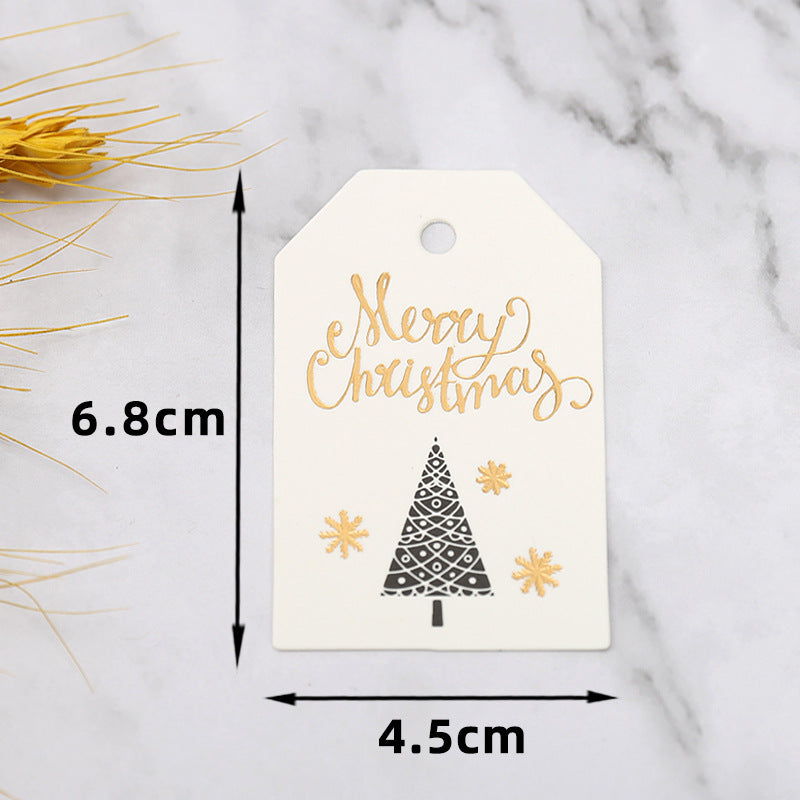 MajorCrafts 50pcs 6.8x4.5cm Cream and Gold 'Merry Christmas' Gift Tags