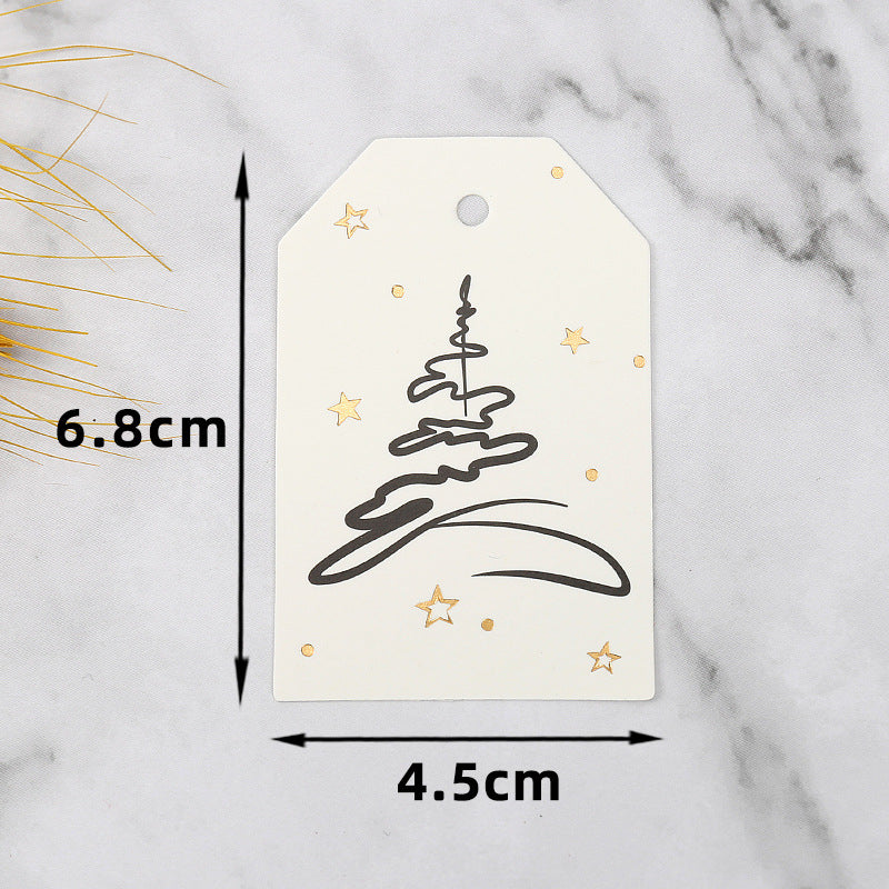 MajorCrafts 50pcs 6.8x4.5cm Cream Christmas Tree  Print Gift Tags