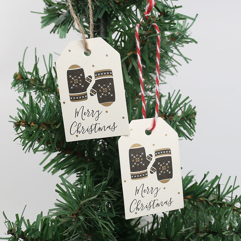 MajorCrafts 50pcs 6.8x4.5cm Cream and Gold 'Merry Christmas' Elegant Gift Tags C07