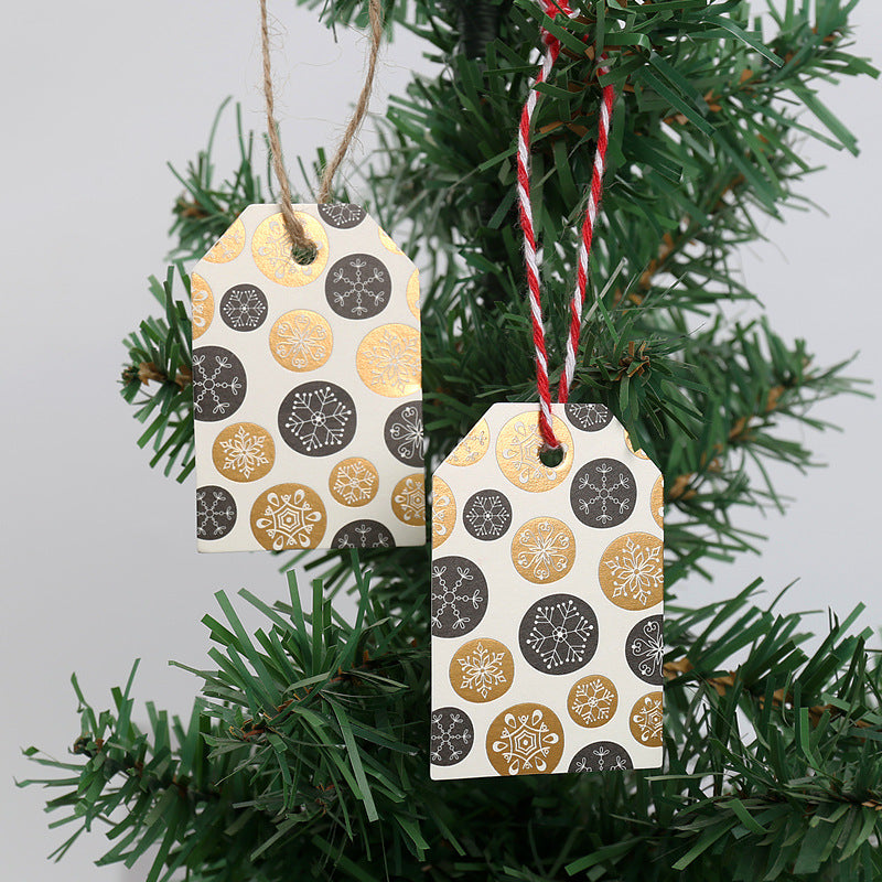 MajorCrafts 50pcs 6.8x4.5cm Cream and Gold Christmas Snowflakes Elegant Gift Tags C08