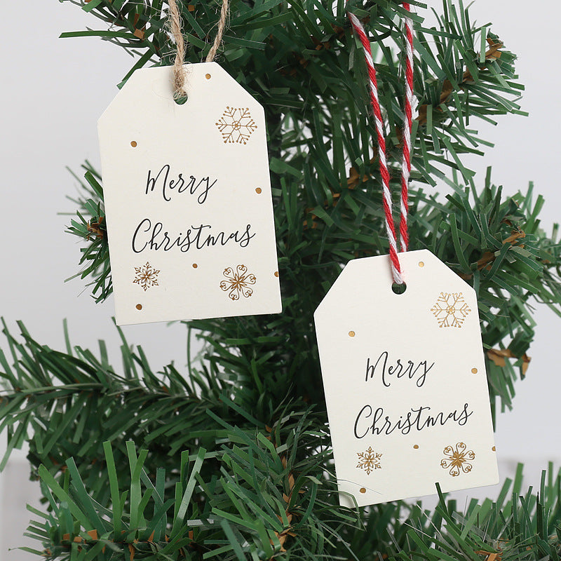 MajorCrafts 50pcs 6.8x4.5cm Cream and Gold Christmas Snowflakes Elegant Gift Tags C09