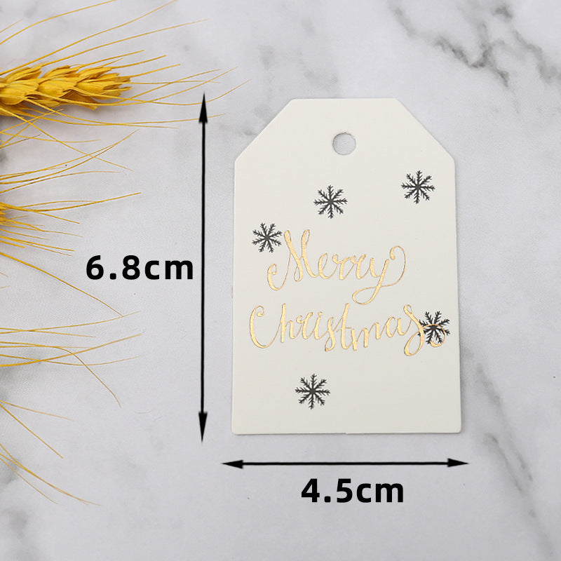 MajorCrafts 50pcs 6.8x4.5cm Cream and Gold Christmas Snowflakes Elegant Gift Tags C10