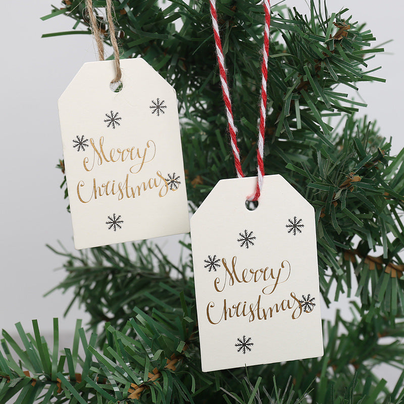 MajorCrafts 50pcs 6.8x4.5cm Cream and Gold Christmas Snowflakes Elegant Gift Tags C10