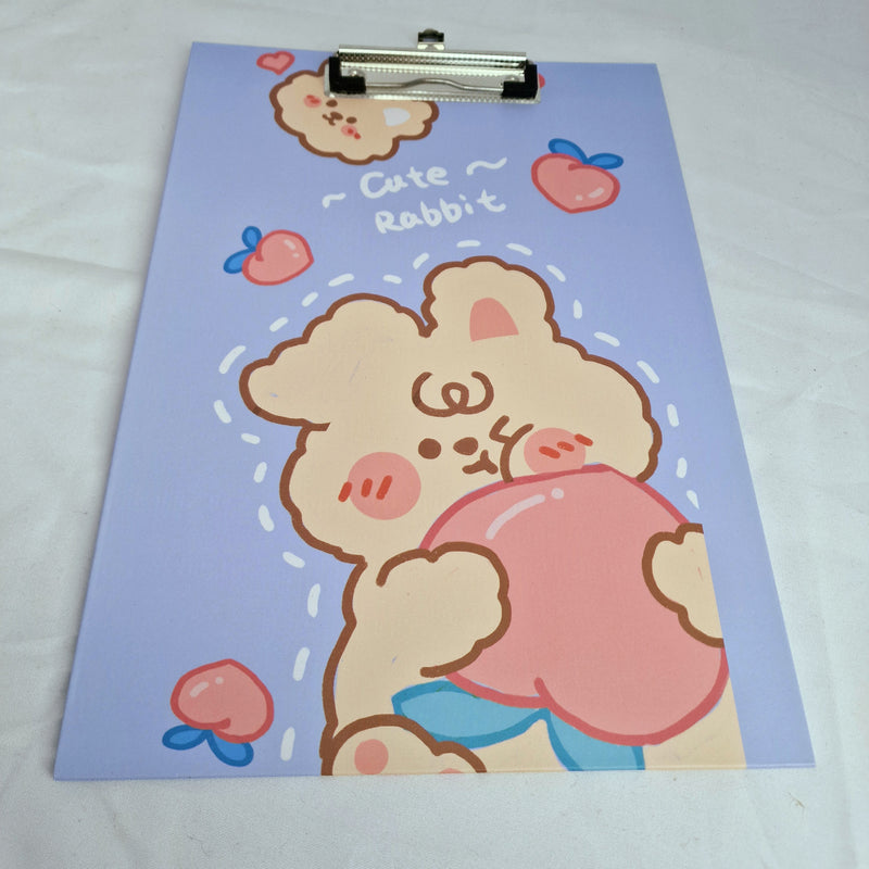 MajorCrafts Blue 'Cute Rabbit' Printed Kawaii themed Novelty A4 Clipboard CB05