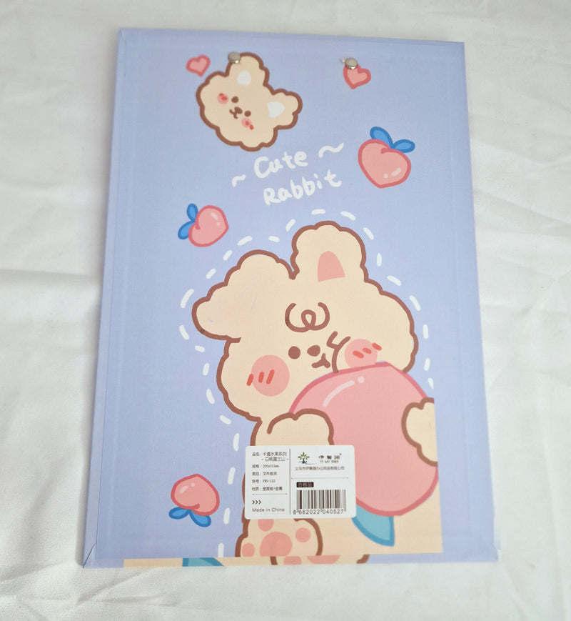 MajorCrafts Blue 'Cute Rabbit' Printed Kawaii themed Novelty A4 Clipboard CB05
