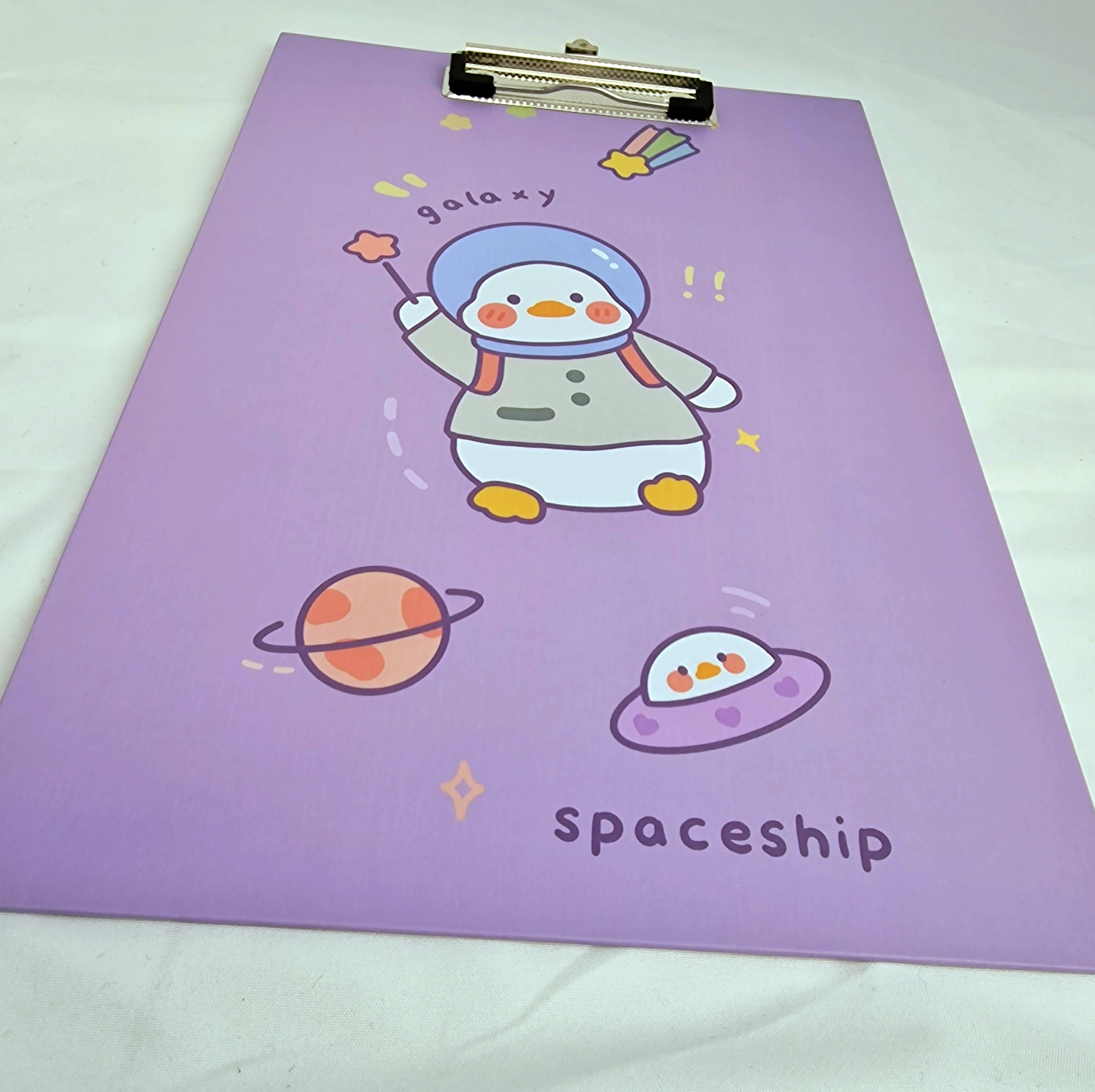 MajorCrafts Purple 'Galaxy Spaceship' Printed Kawaii themed Novelty A4 Clipboard CB13