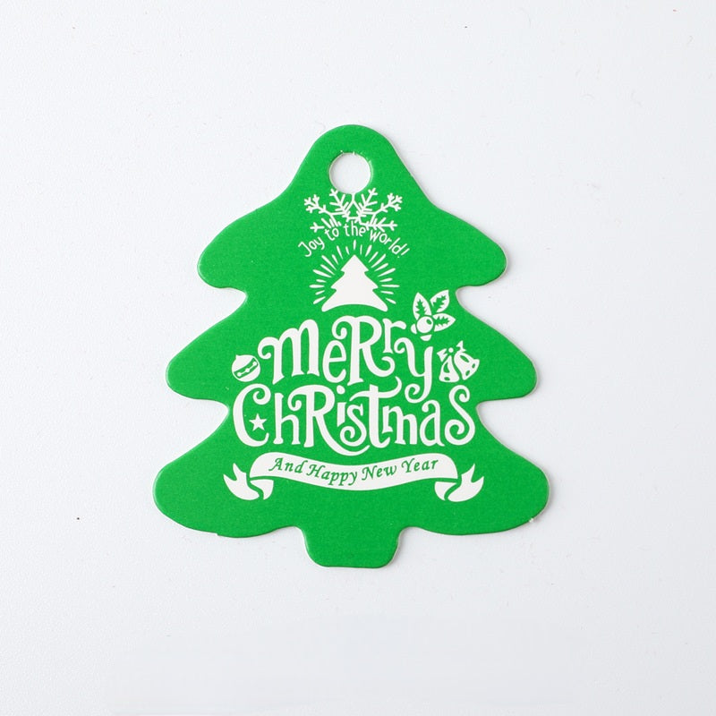 MajorCrafts 100pcs 5x5.5cm Green Christmas Tree Shaped Gift Paper Tags