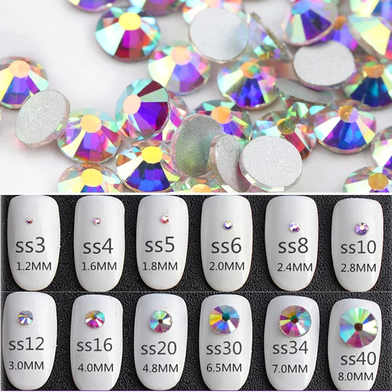 MajorCrafts ss3-ss50 Jet Black Flat Back Round Non-Hotfix Glass Rhinestones Craft Gems N02