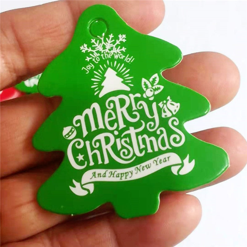 MajorCrafts 100pcs 5x5.5cm Green Christmas Tree Shaped Gift Paper Tags