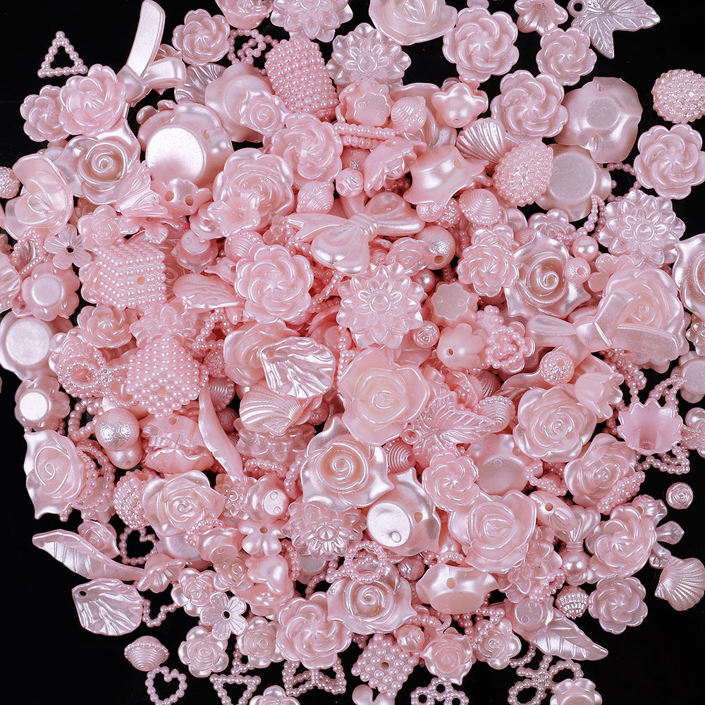 MajorCrafts 50g Light Pink Mixed Shapes Resin Pearl Embellishments