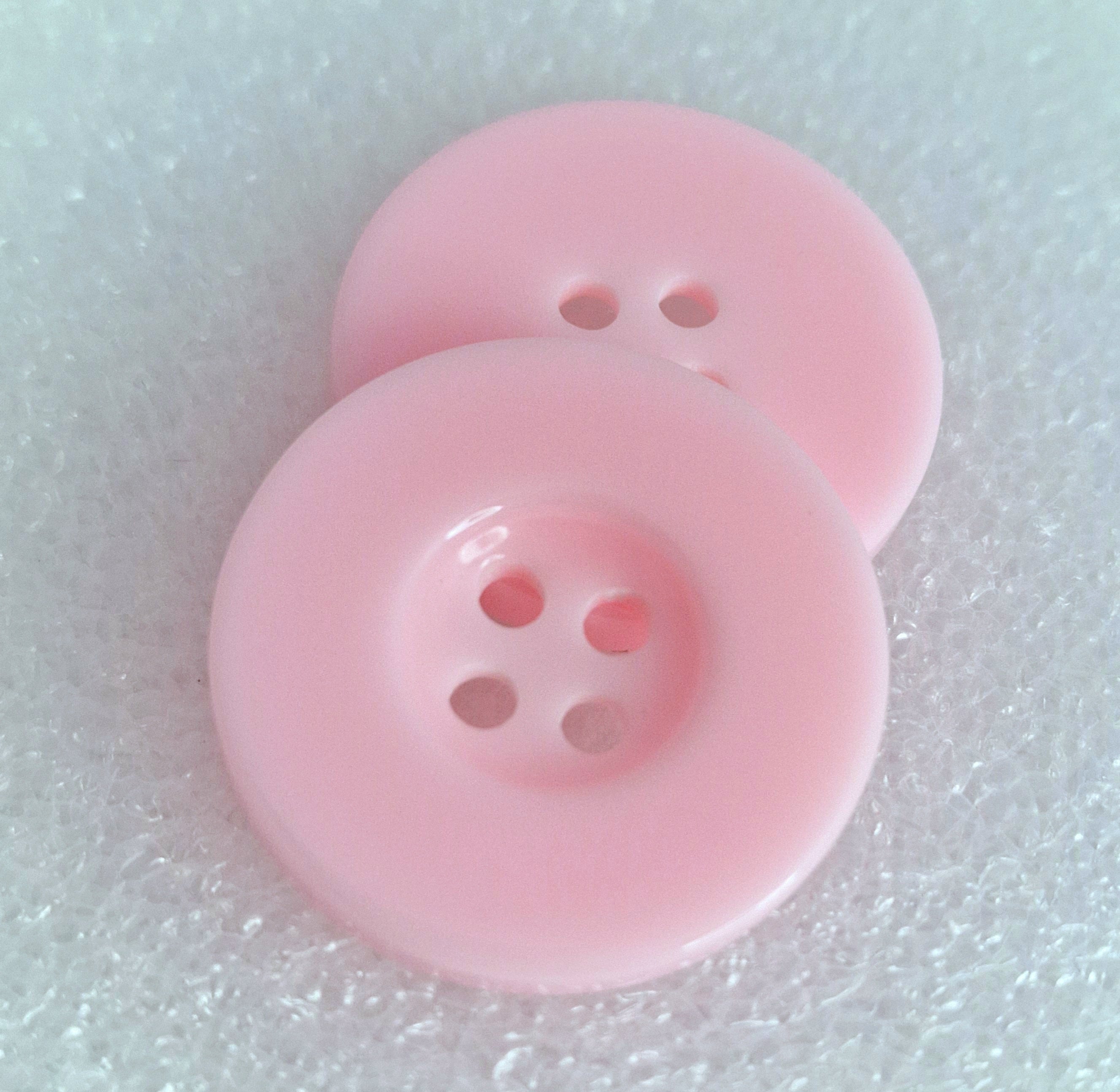 MajorCrafts 16pcs 25mm Light Pink 4 Holes Round Resin Sewing Buttons