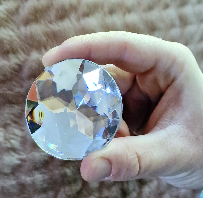 MajorCrafts 2pcs 52mm Crystal Clear Star Facets Flat Back Round Extra Large Acrylic Rhinestones A01
