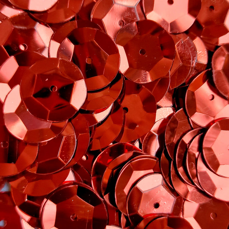 MajorCrafts 40grams 15mm Maroon Red Large Round Sew-On Cup Sequins