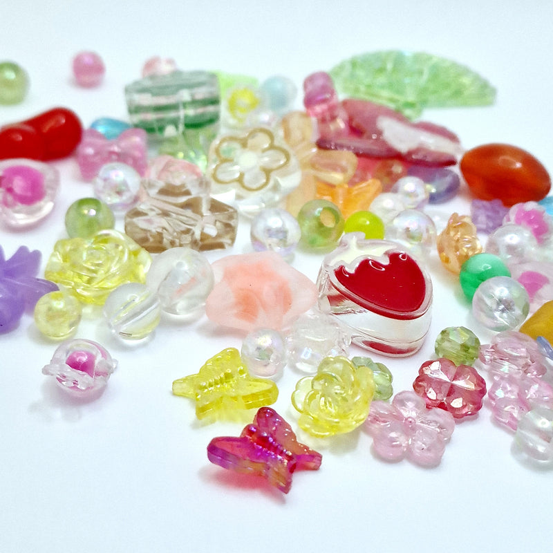 MajorCrafts 50g Mixed Shapes & Colours Acrylic Beads
