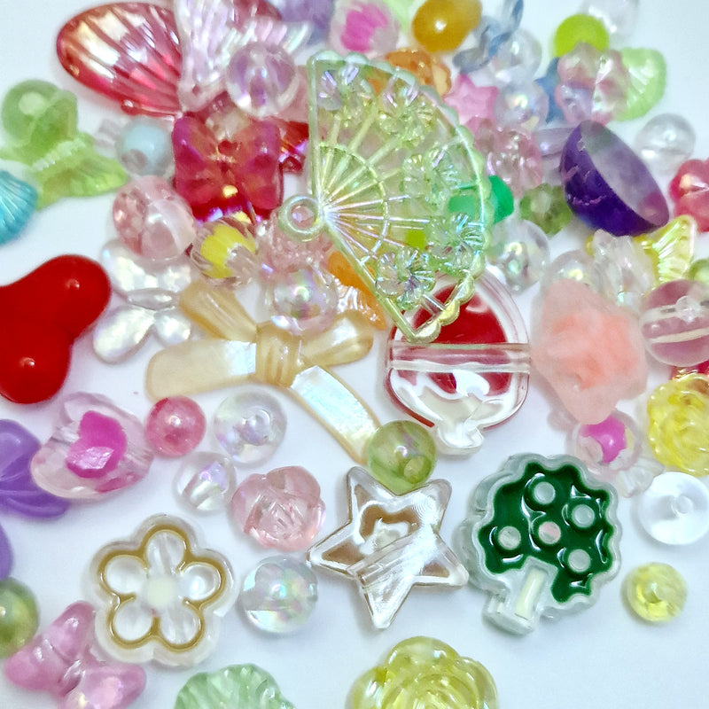 MajorCrafts 50g Mixed Shapes & Colours Acrylic Beads