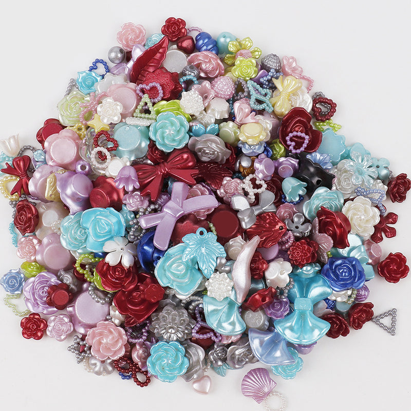 MajorCrafts 50g Mixed Colours & Shapes Resin Pearl Embellishments