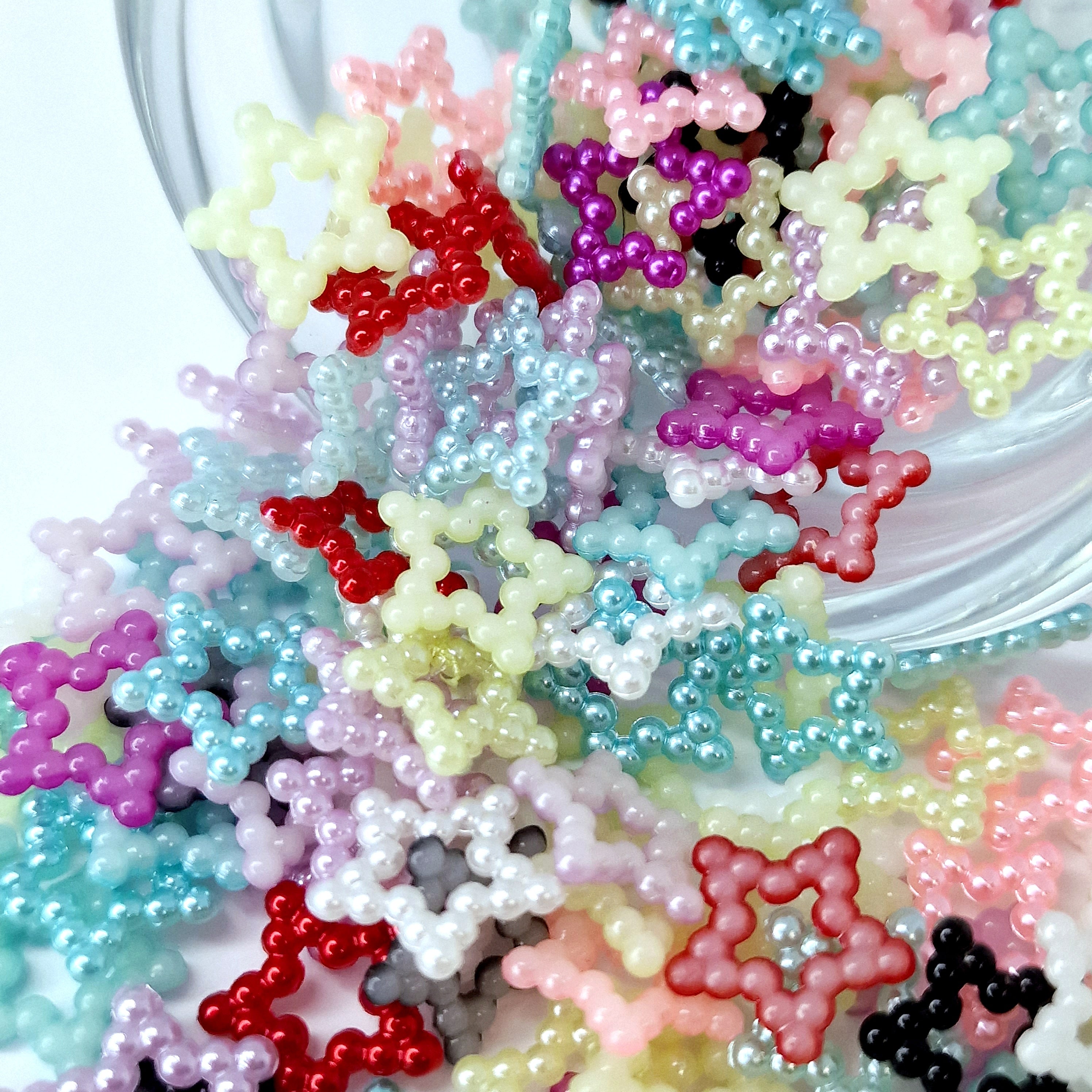 MajorCrafts 140pcs 12mm Mixed Colours Hollow Star Resin Pearls