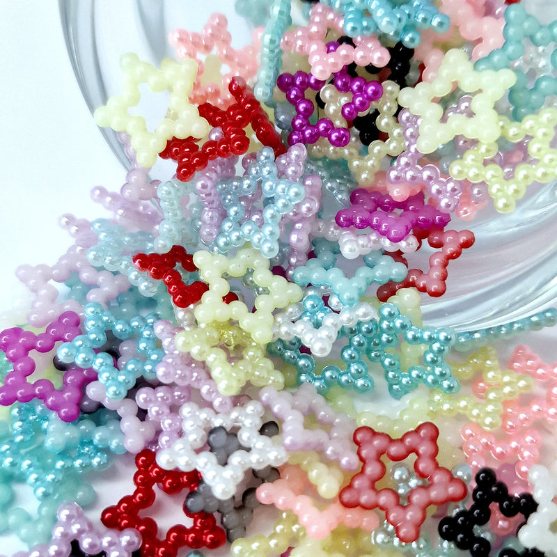MajorCrafts 140pcs 12mm Mixed Colours Hollow Star Resin Pearls