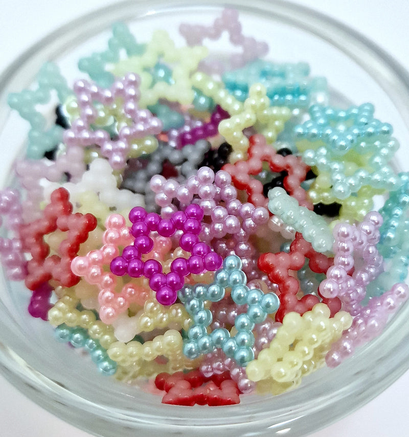 MajorCrafts 140pcs 12mm Mixed Colours Hollow Star Resin Pearls