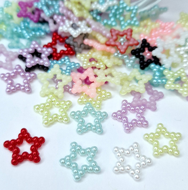 MajorCrafts 140pcs 12mm Mixed Colours Hollow Star Resin Pearls