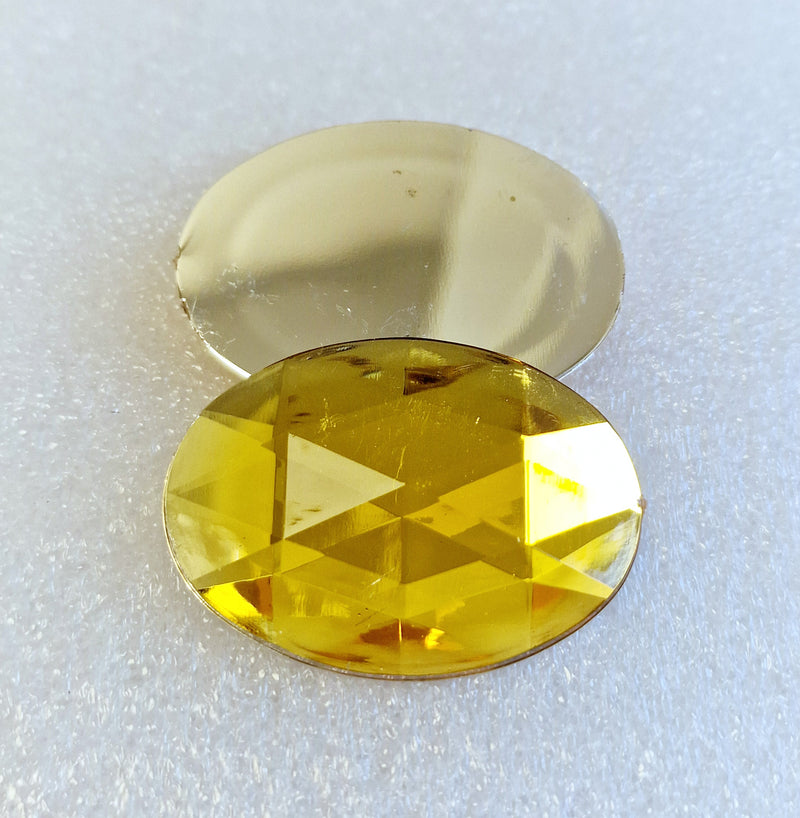 MajorCrafts 8pcs 40x30mm Orange Gold Flat Back Large Oval Acrylic Rhinestones