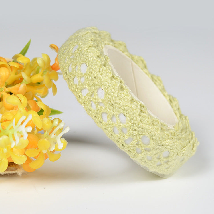 MajorCrafts 16mm 1.8metres Pale Green Self-Adhesive Fabric Crochet Lace Washi Tape