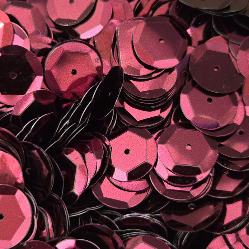 MajorCrafts 15mm 40grams 600pcs Plum Purple Metallic Round Sew-On Cup Sequins