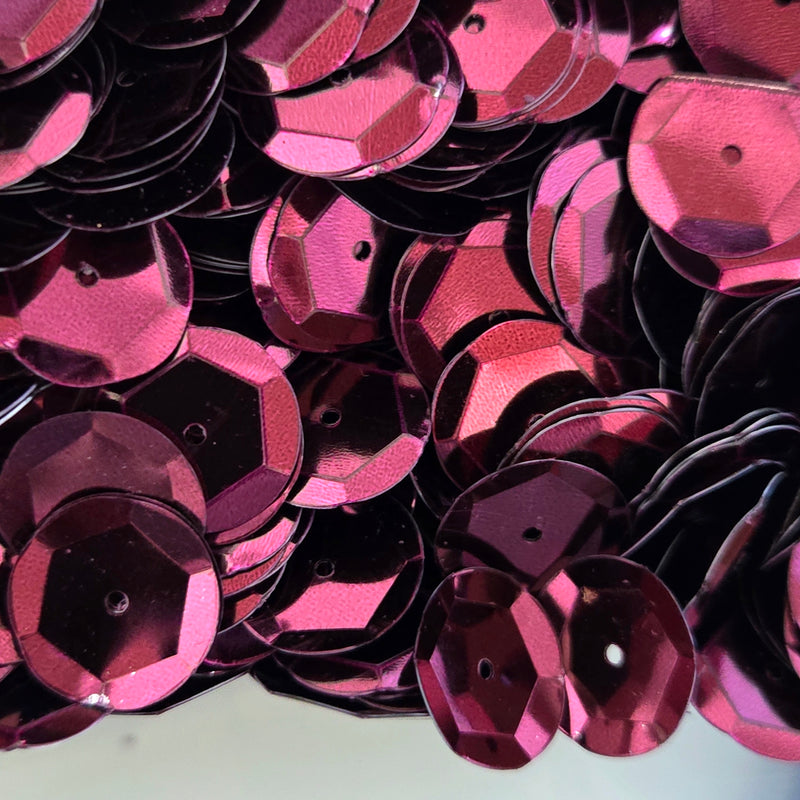 MajorCrafts 15mm 40grams 600pcs Plum Purple Metallic Round Sew-On Cup Sequins