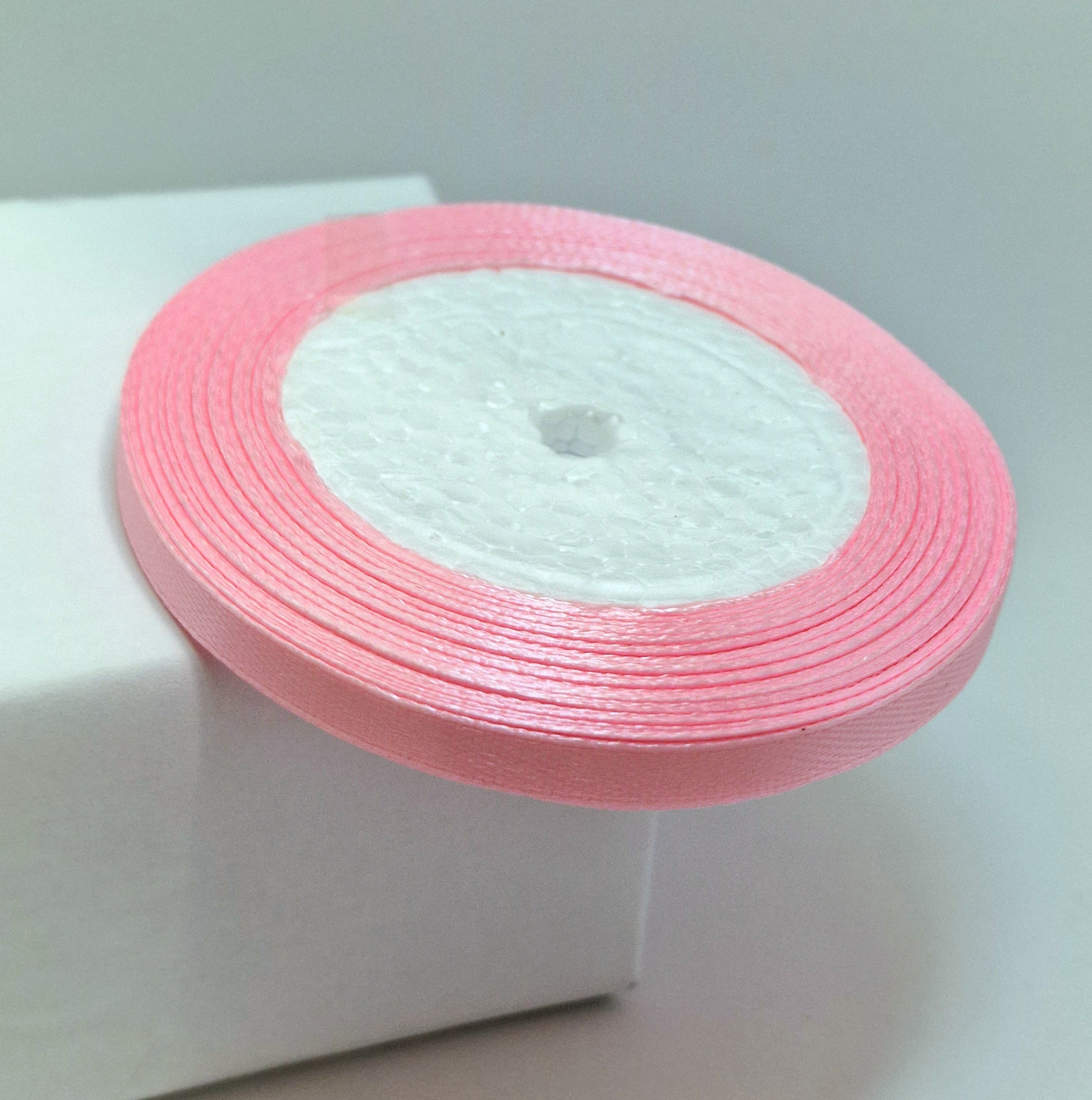 MajorCrafts 6mm 22metres Light Pink Satin Fabric Ribbon Roll R04