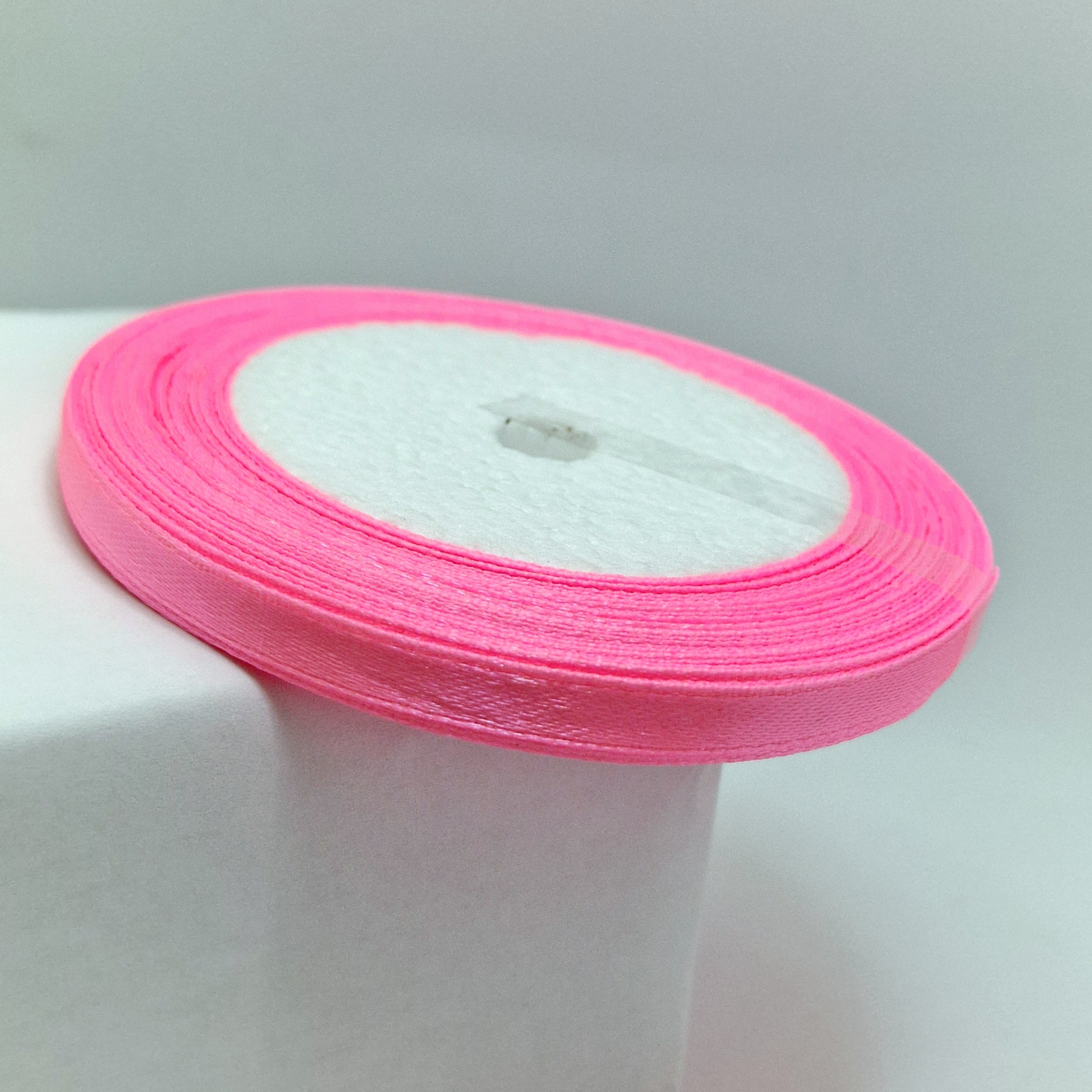 MajorCrafts 6mm 22metres Taffy Pink Satin Fabric Ribbon Roll R05