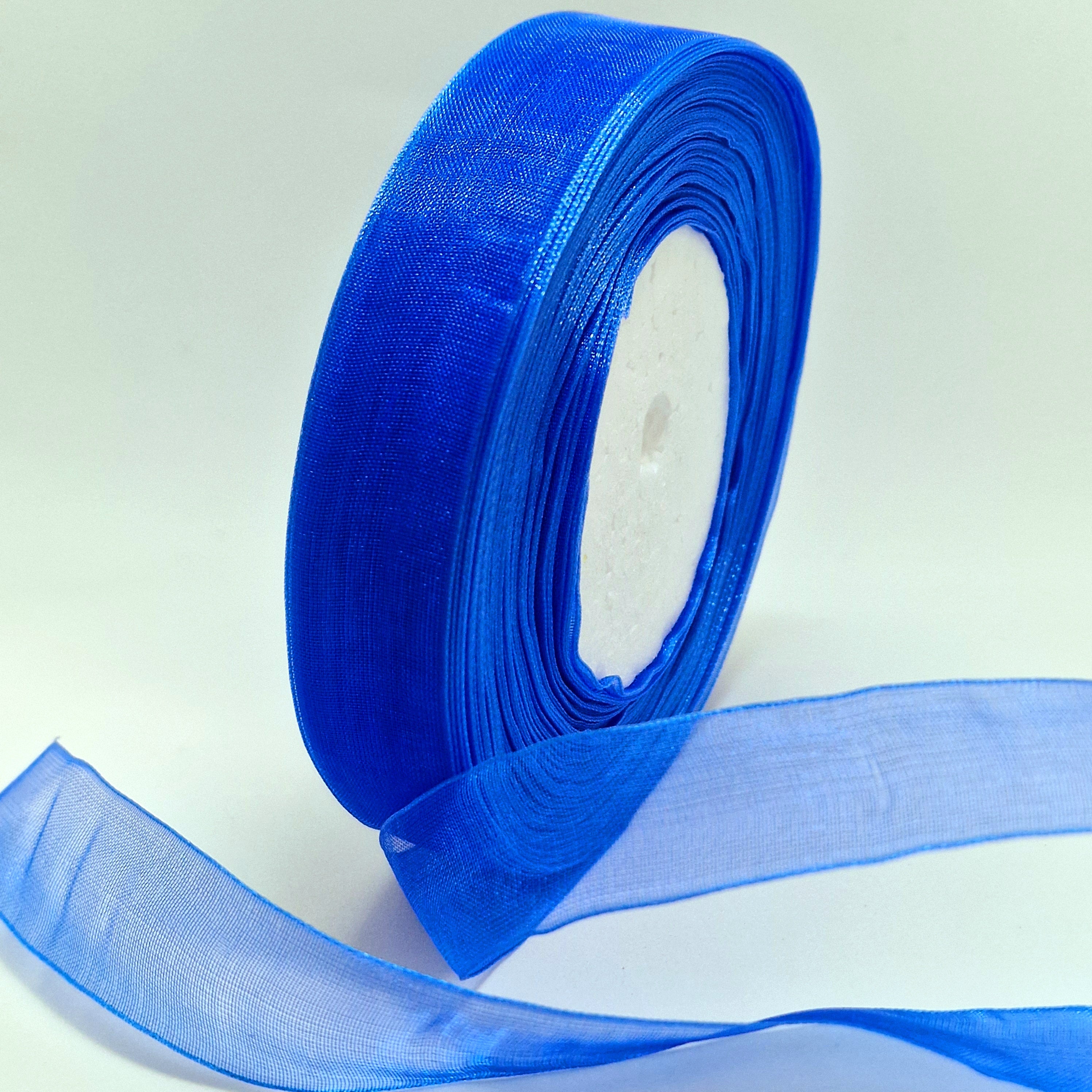 MajorCrafts 20mm 45metres Royal Blue Sheer Organza Fabric Ribbon Roll R1040