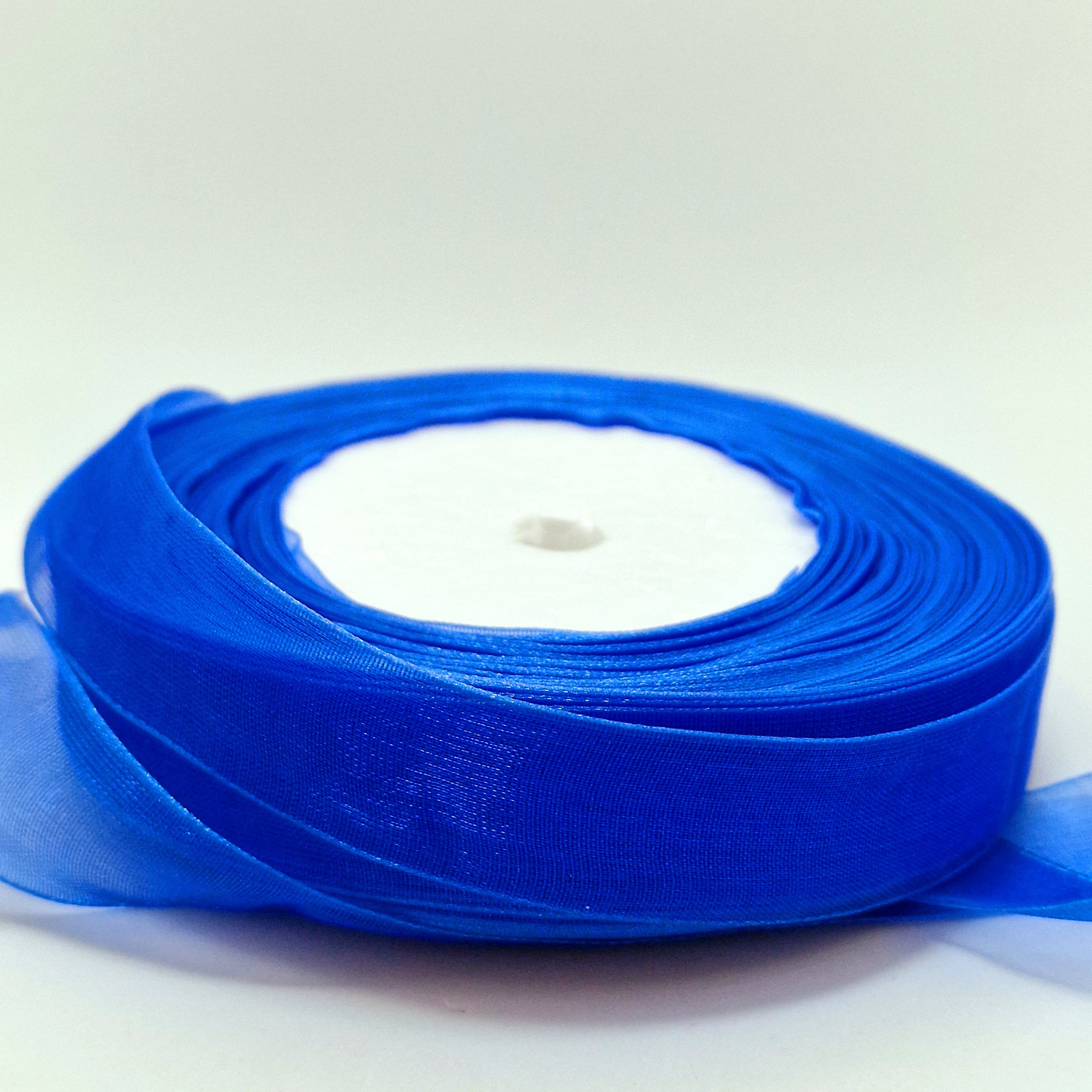 MajorCrafts 20mm 45metres Royal Blue Sheer Organza Fabric Ribbon Roll R1040