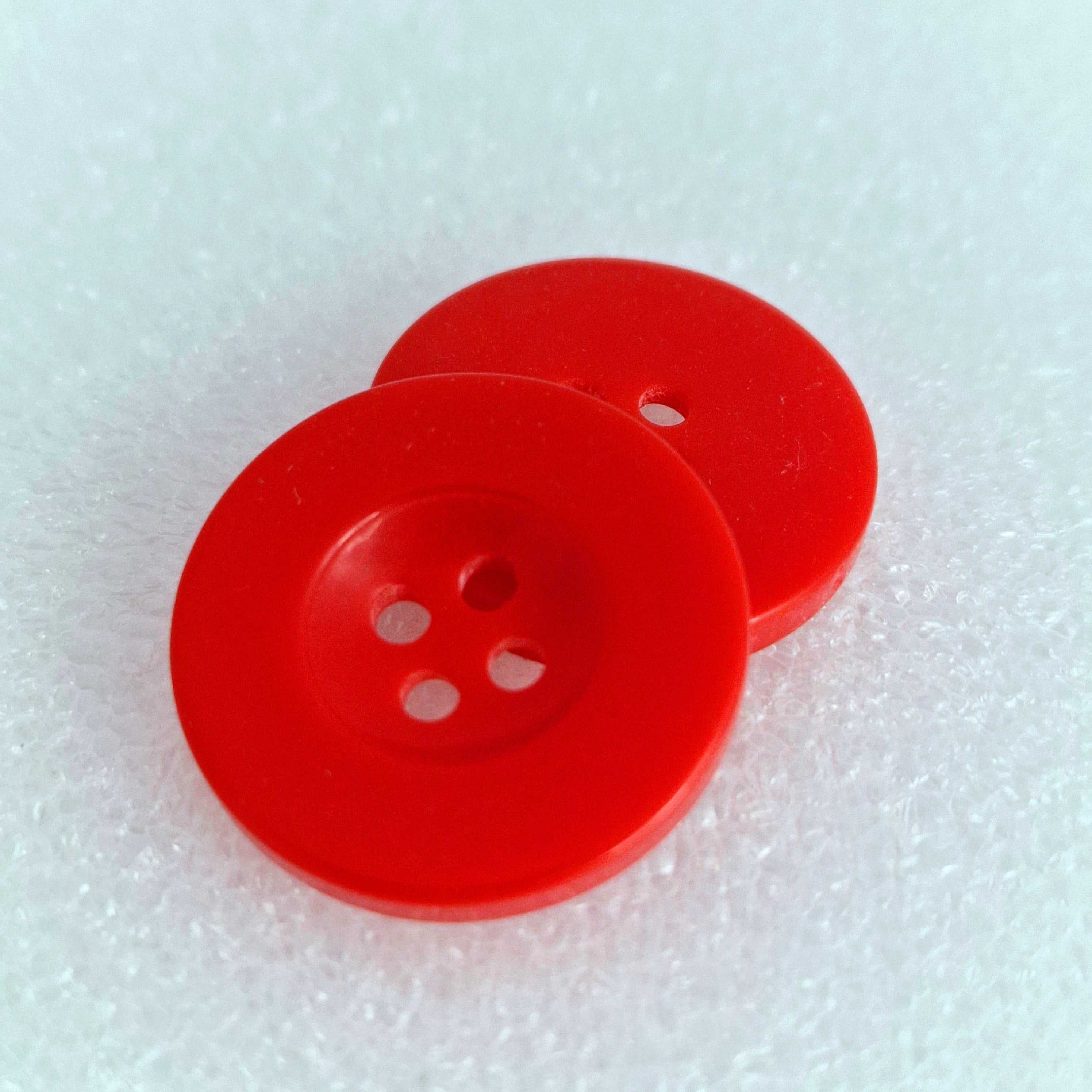 MajorCrafts 16pcs 25mm Red 4 Holes Round Resin Sewing Buttons