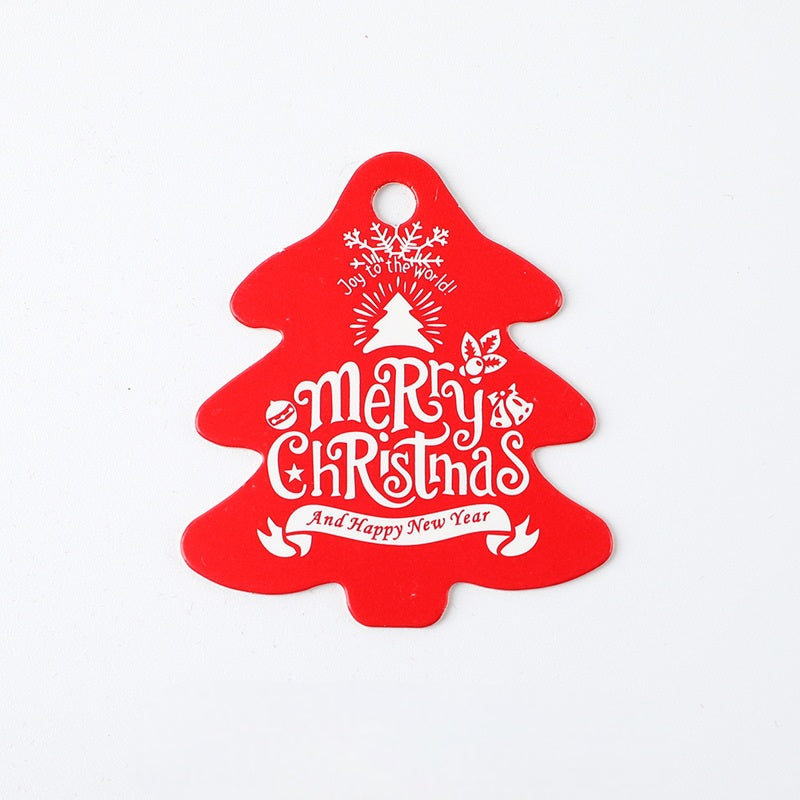 MajorCrafts 100pcs 5x5.5cm Red Christmas Tree Shaped Gift Paper Tags