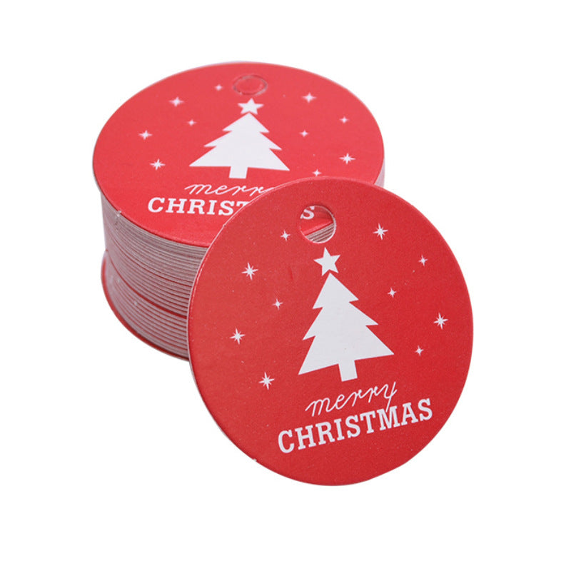 MajorCrafts 50pcs Red 4.3cm Round Christmas Theme Gift Tags