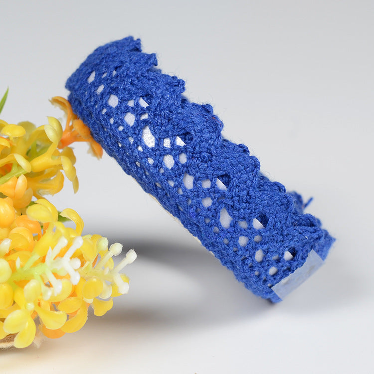 MajorCrafts 16mm 1.8metres Royal Blue Self-Adhesive Fabric Crochet Lace Washi Tape