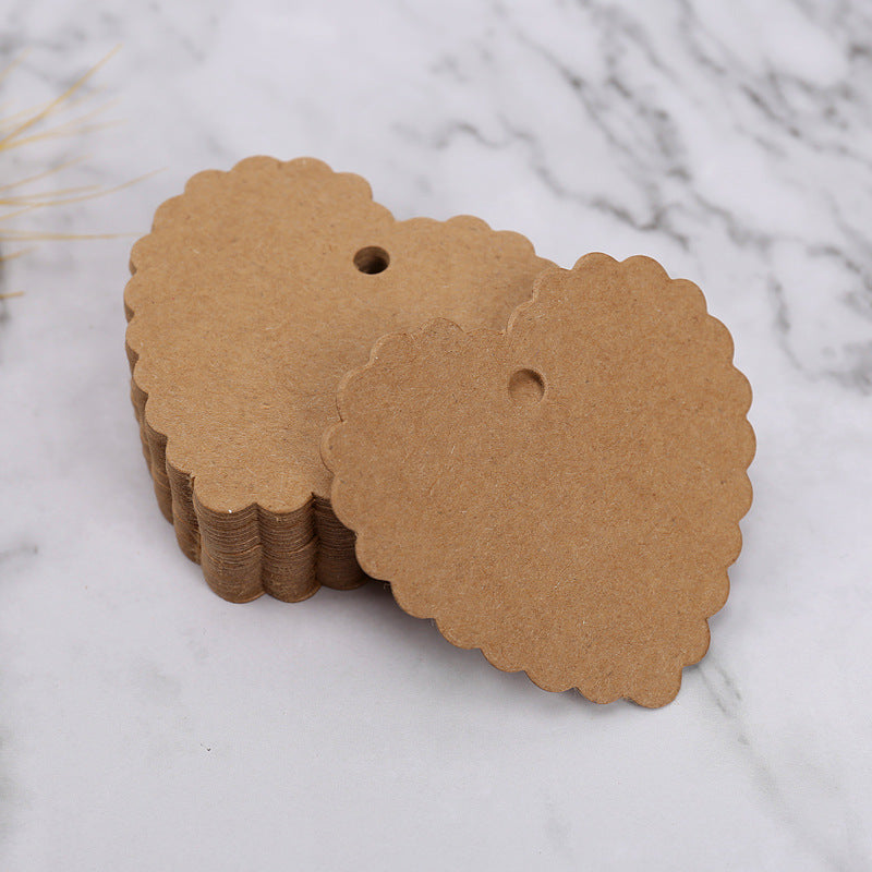 MajorCrafts 50pcs 6x6.5cm Brown Heart Blank Gift Paper Tags