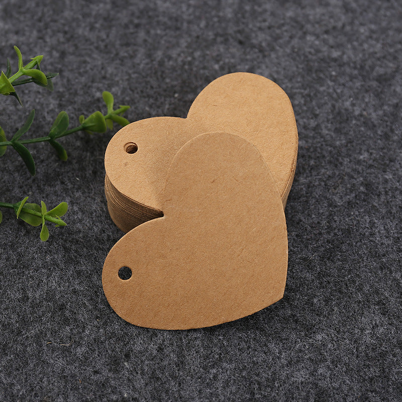 MajorCrafts 50pcs 5x6.5cm Kraft Brown Heart Blank Gift Tags