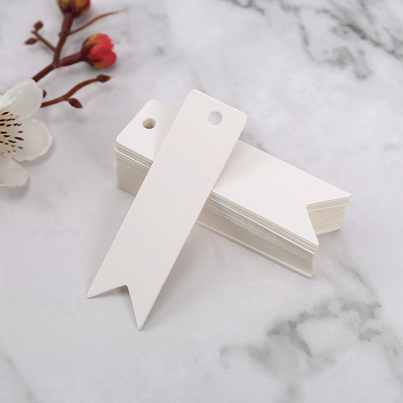 MajorCrafts 100pcs 7x2cm White Swallowtail Blank Gift Tags