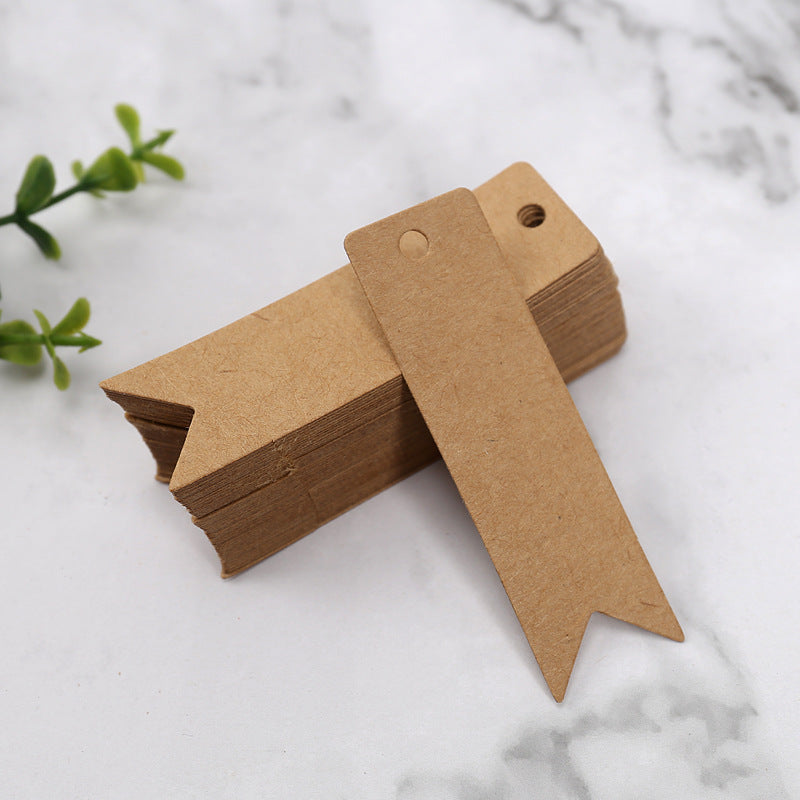 MajorCrafts 100pcs 7x2cm Kraft Brown Swallowtail Blank Gift Tags