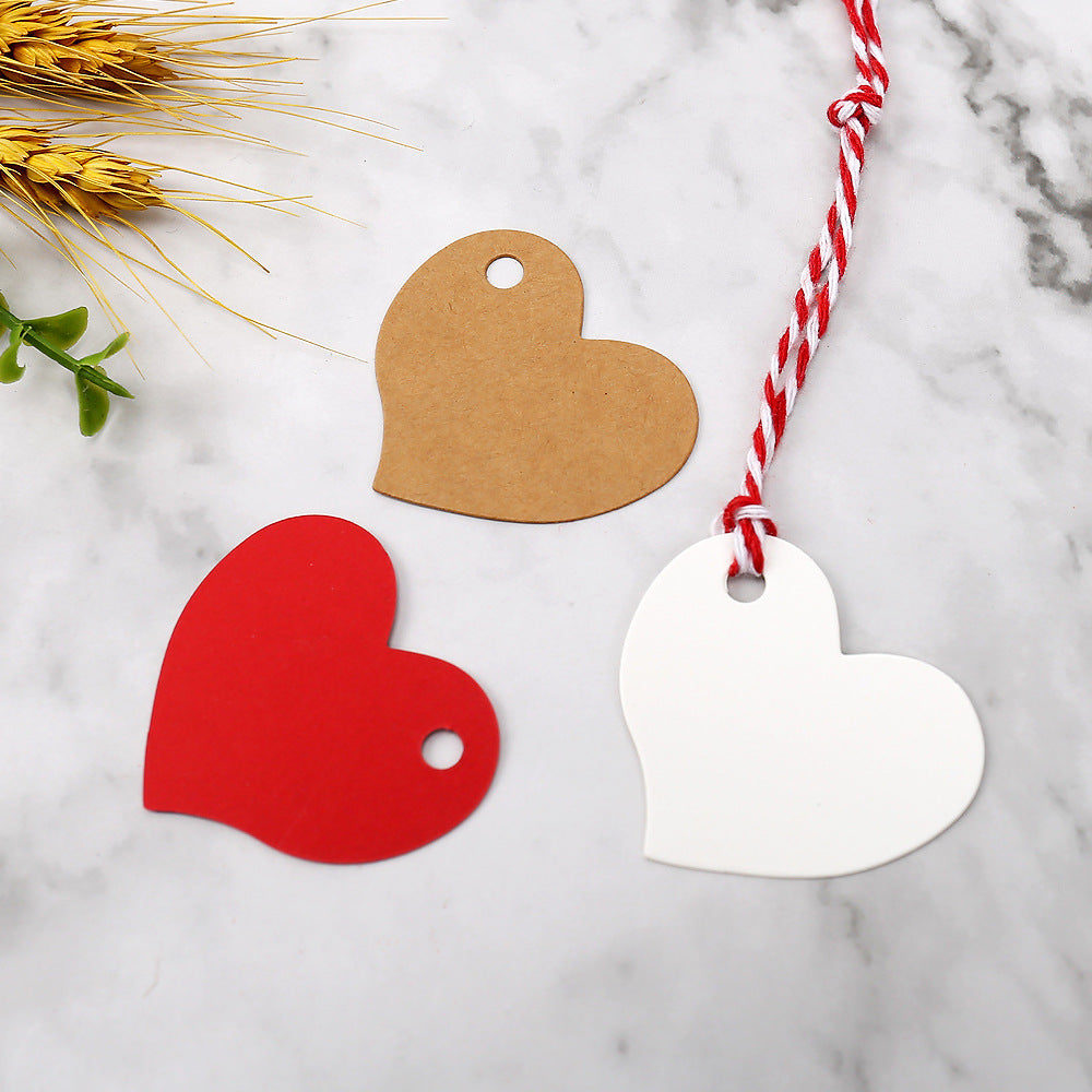 MajorCrafts 50pcs 4x4.5cm Kraft Brown Heart Blank Gift Tags