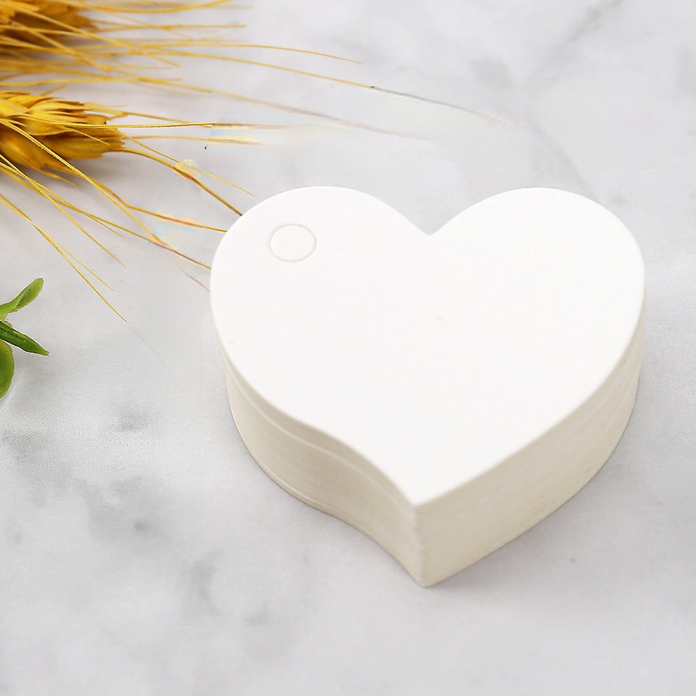MajorCrafts 50pcs 4x4.5cm White Heart Blank Gift Tags