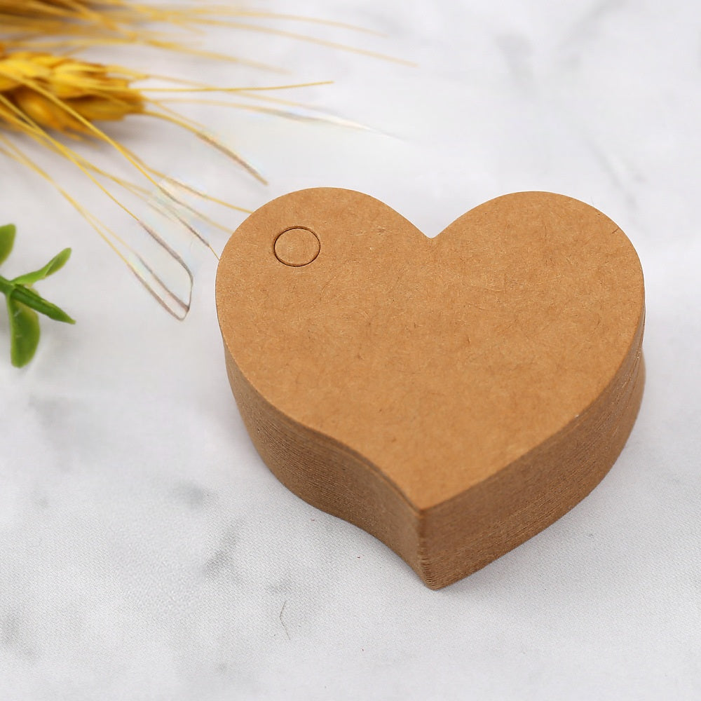 MajorCrafts 50pcs 4x4.5cm Kraft Brown Heart Blank Gift Tags