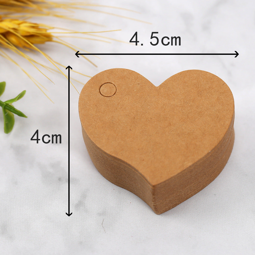 MajorCrafts 50pcs 4x4.5cm Kraft Brown Heart Blank Gift Tags