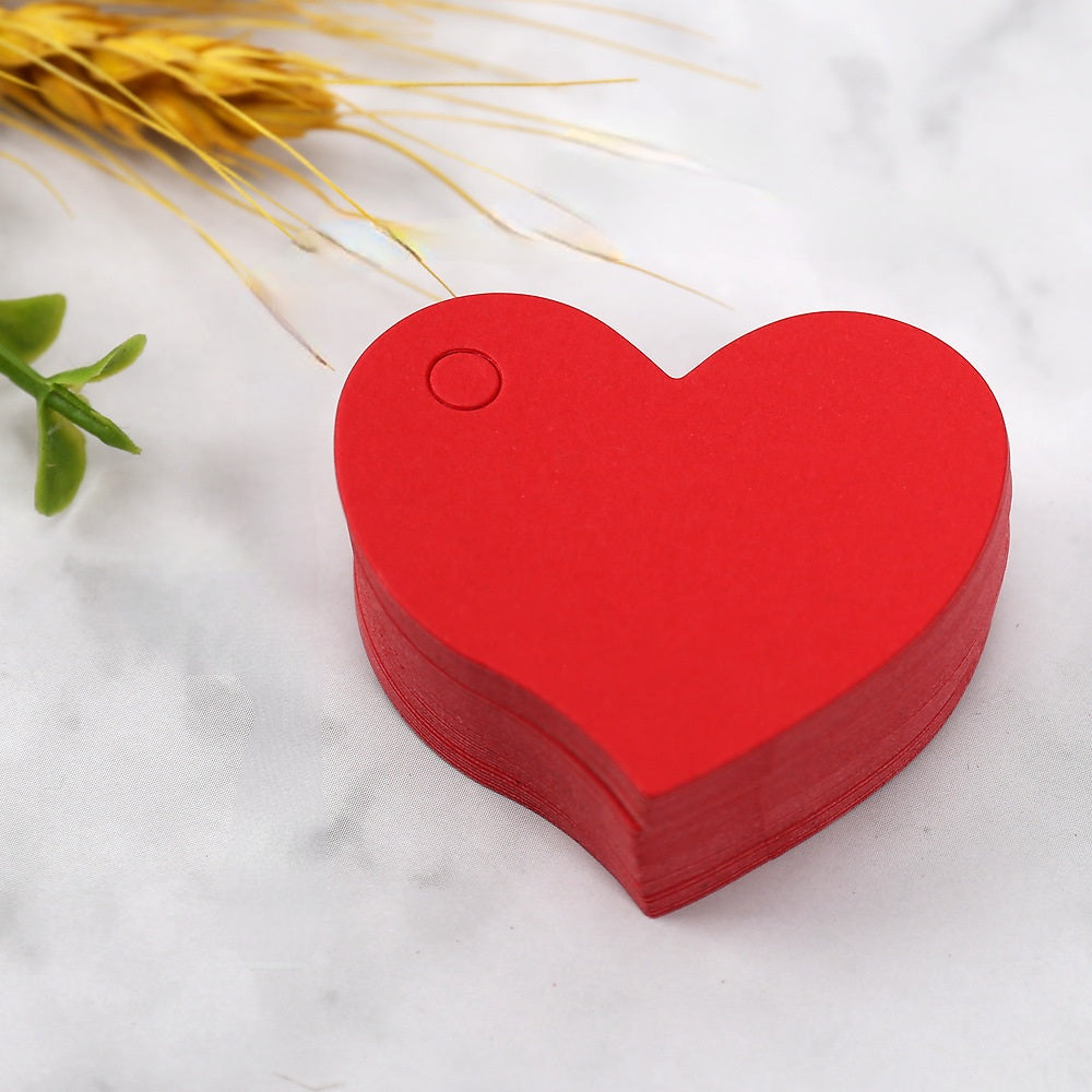 MajorCrafts 50pcs 4x4.5cm Red Heart Blank Gift Tags