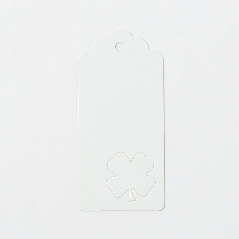 MajorCrafts 50pcs 9.5x4.5cm White with Clover Pattern Blank Gift Tags