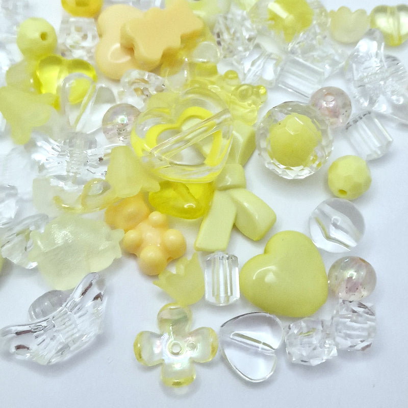 MajorCrafts 50g Yellow Theme Mixed Acrylic Beads