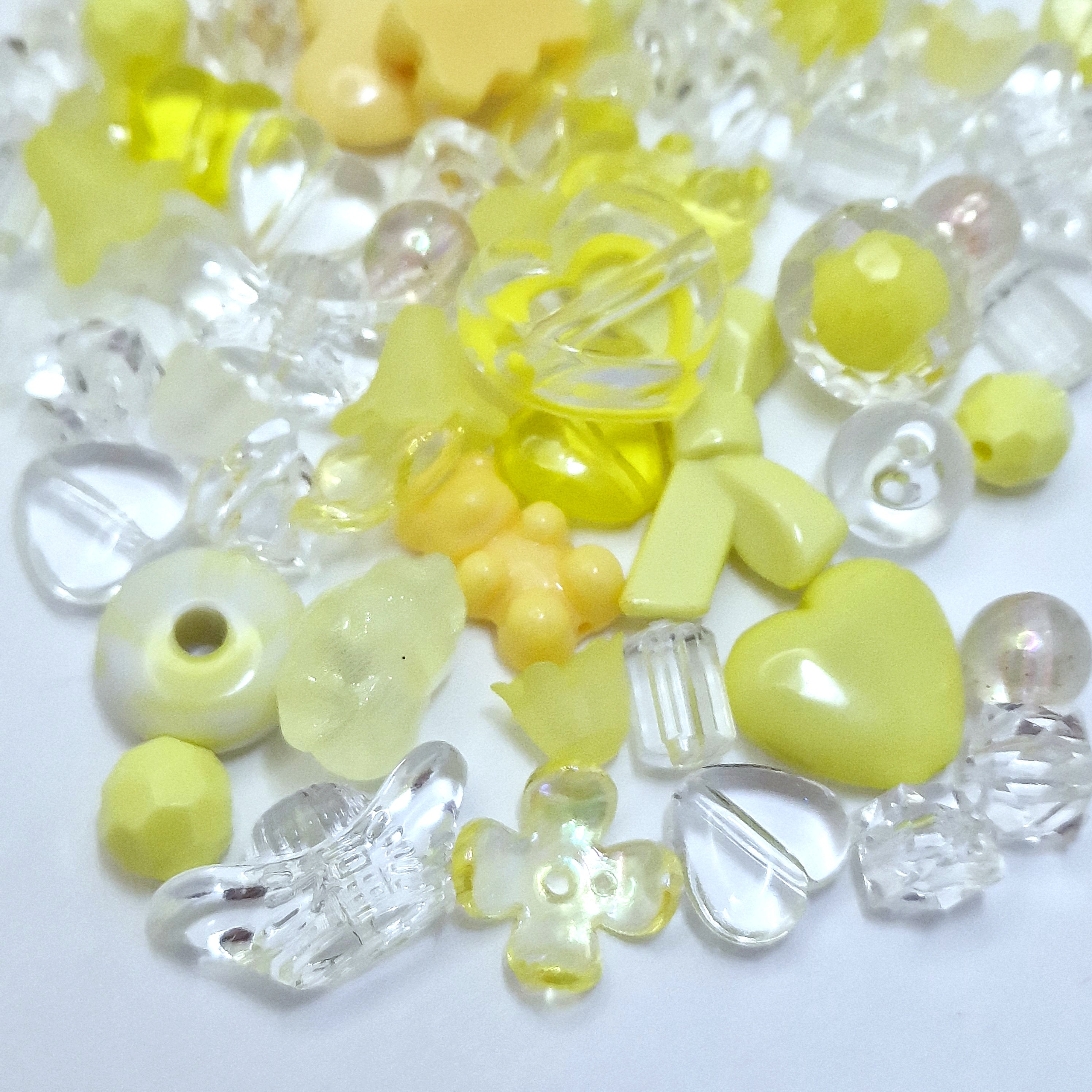 MajorCrafts 50g Yellow Theme Mixed Acrylic Beads