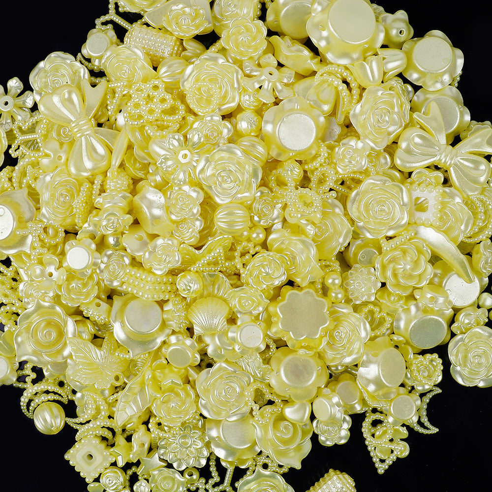 MajorCrafts 50g Yellow Mixed Shapes Resin Pearl Embellishments